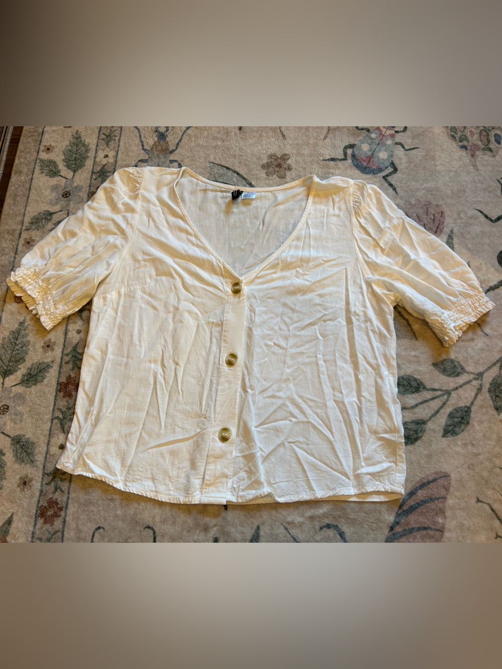 Divided White Button Up Blouse